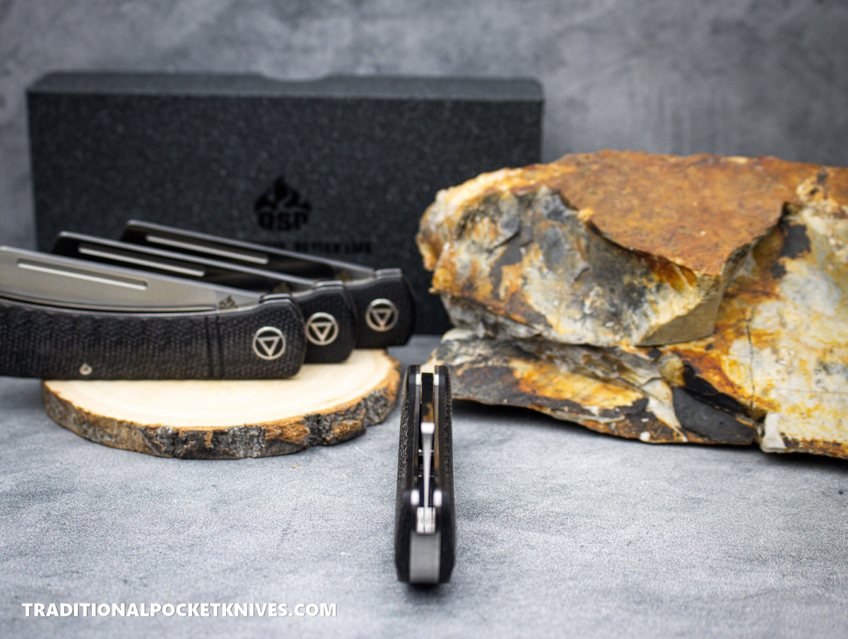 QSP Hedgehog Knife QS142-E Black Micarta 14C28N Steel