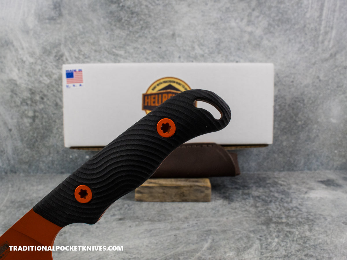 Hellbender Blade Co. Ranch Hand - Black G10 Orange Cerakote Magnacut
