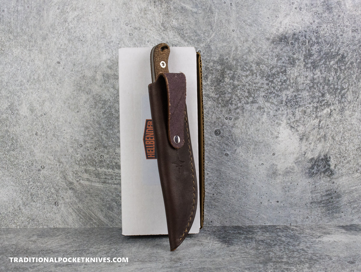 Hellbender Blade Co. Ranch Hand - Burlap Micarta Tumbled Magnacut