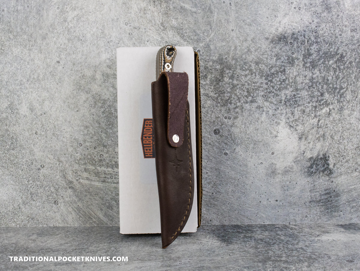 Hellbender Blade Co. Ranch Hand - Multicolored G10 Tumbled Magnacut
