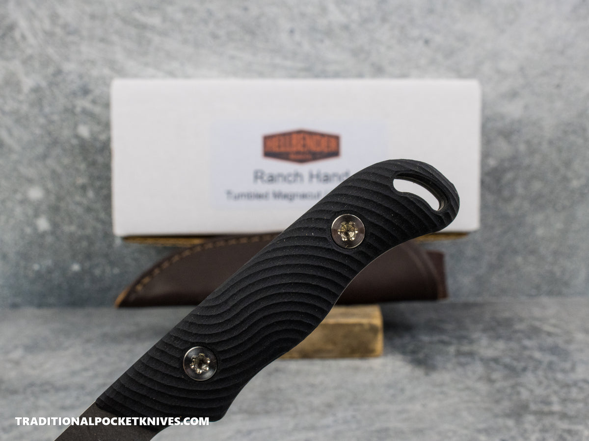 Hellbender Blade Co. Ranch Hand - Black G10 Tumbled Magnacut