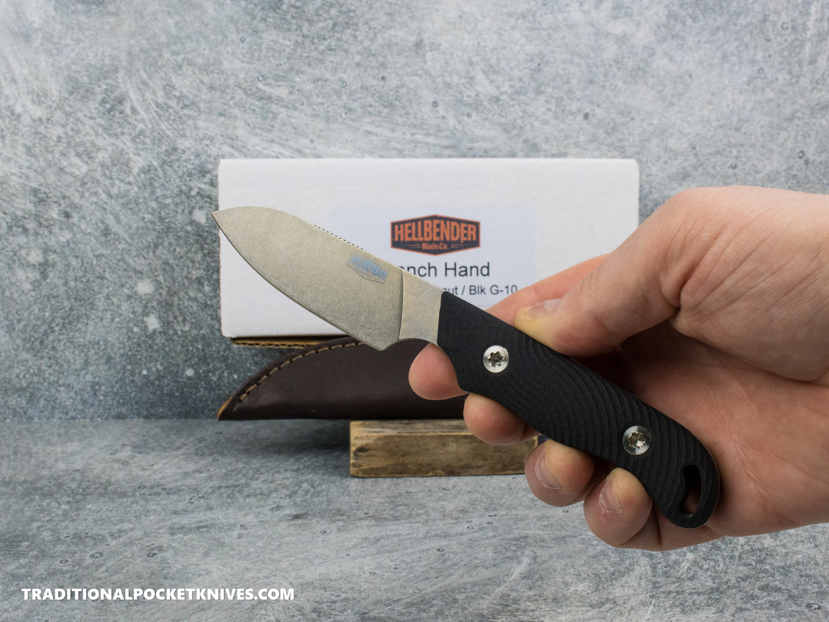 Hellbender Blade Co. Ranch Hand - Black G10 Tumbled Magnacut