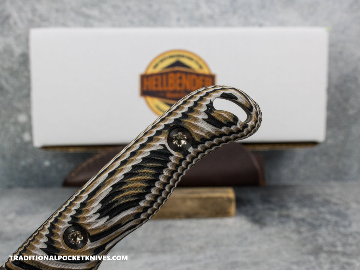 Hellbender Blade Co. Outfitter - Multicolored G10 Tumbled Magnacut
