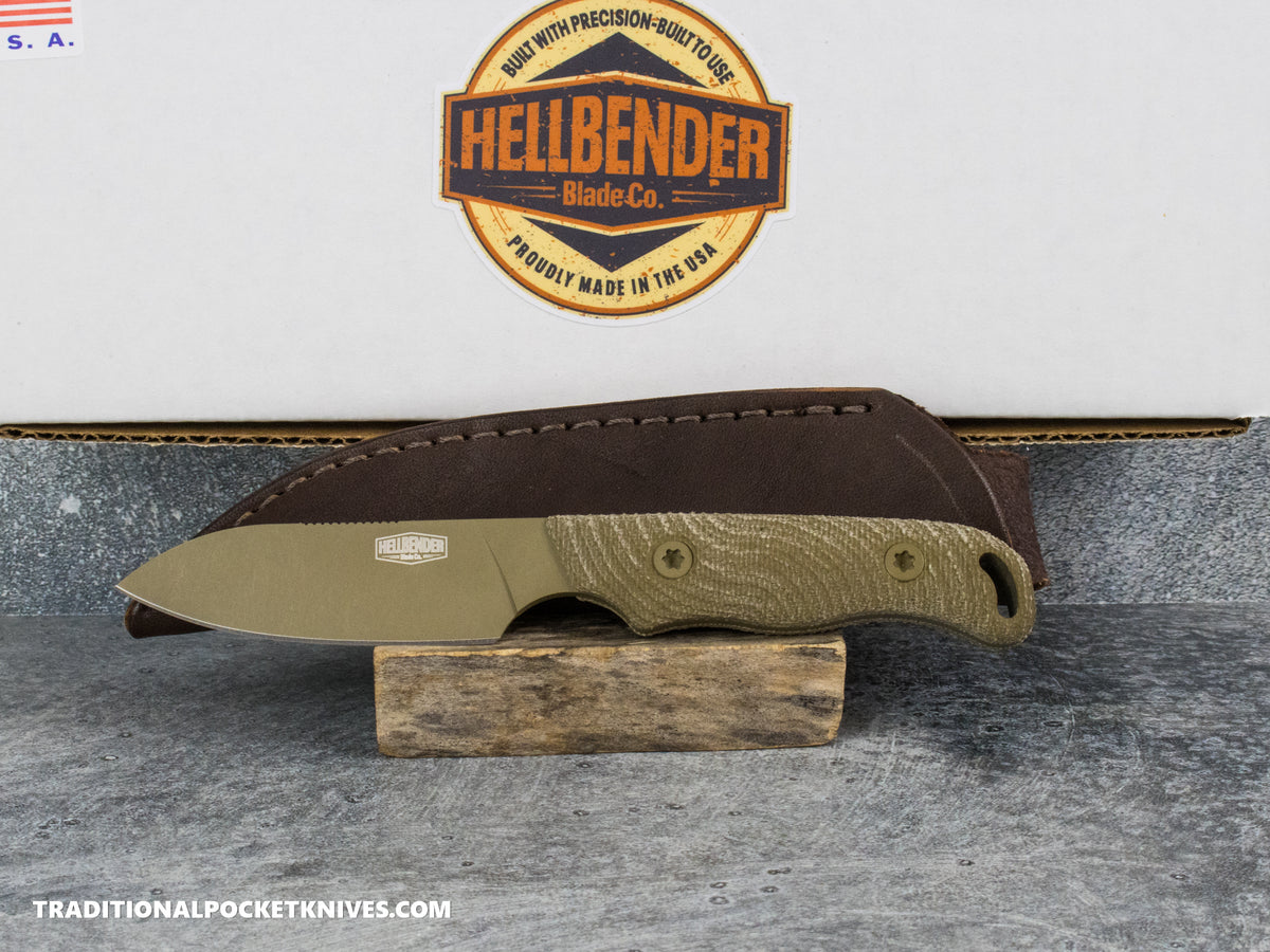 Hellbender Blade Co. Ranch Hand - OD Micarta Coyote Cerakote Magnacut