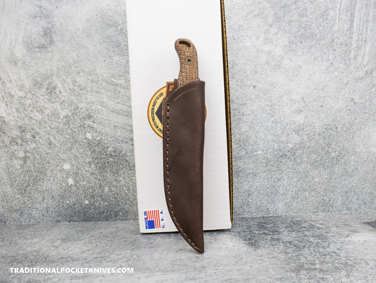 Hellbender Blade Co. Ranch Hand - Burlap Micarta Black Gold Cerakote Magnacut