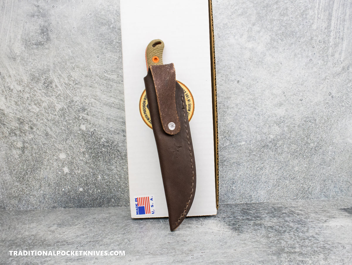 Hellbender Blade Co. Ranch Hand - OD Micarta Orange Cerakote Magnacut