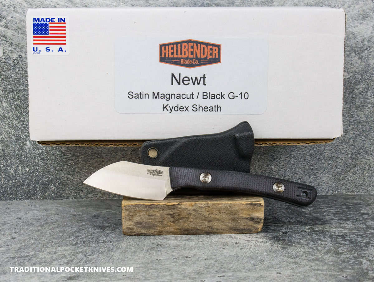 Hellbender Blade Co. Newt - Black G10 Satin Magnacut Kydex Sheath