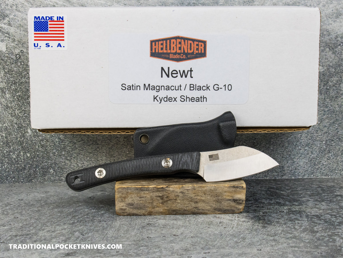Hellbender Blade Co. Newt - Black G10 Satin Magnacut Kydex Sheath