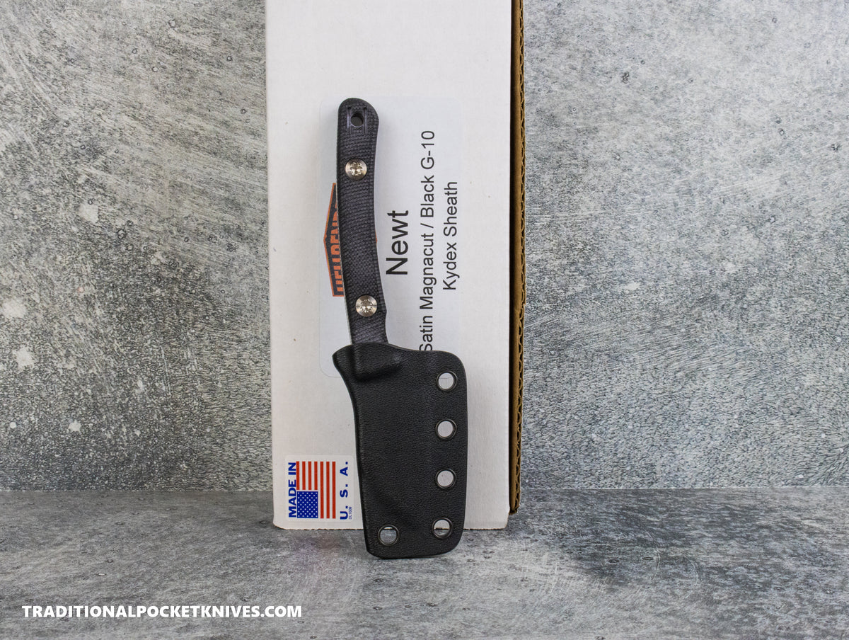 Hellbender Blade Co. Newt - Black G10 Satin Magnacut Kydex Sheath