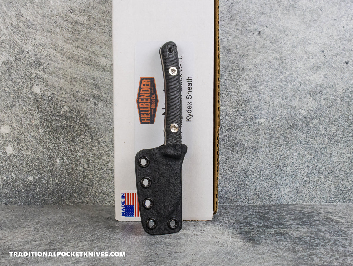Hellbender Blade Co. Newt - Black G10 Satin Magnacut Kydex Sheath