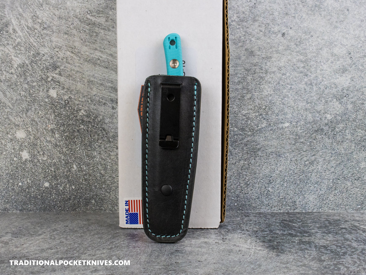 Hellbender Blade Co. Newt - Tiffany G10 Satin Magnacut Leather Sheath