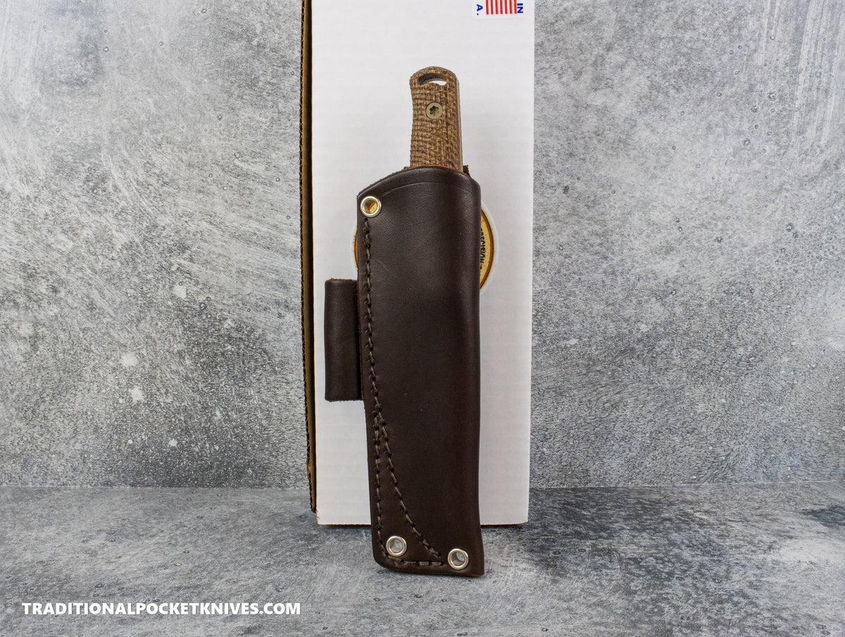 Hellbender Blade Co. Mudpup 4 - Burlap Micarta Coyote Cerakote Magnacut