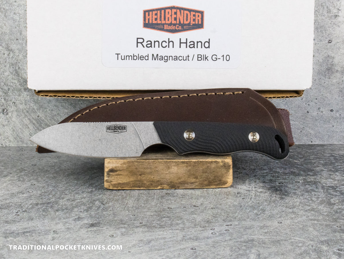 Hellbender Blade Co. Ranch Hand - Black G10 Tumbled Magnacut