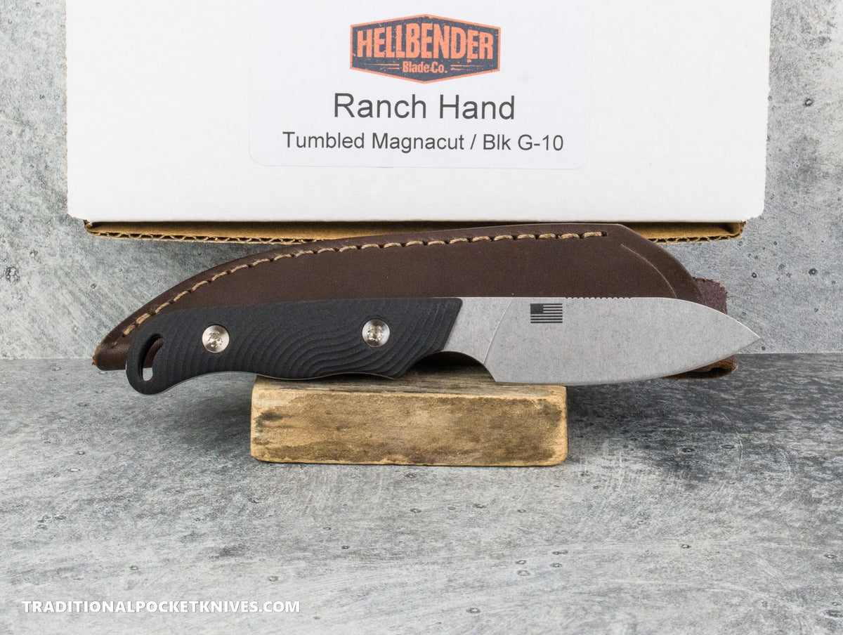 Hellbender Blade Co. Ranch Hand - Black G10 Tumbled Magnacut