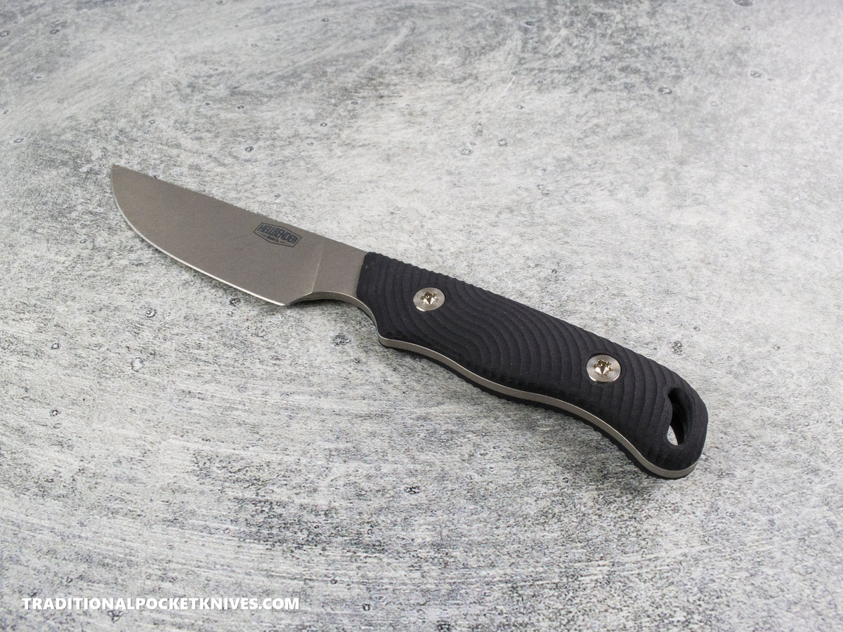 Hellbender Blade Co. Outfitter - Black G10 Tumbled Magnacut