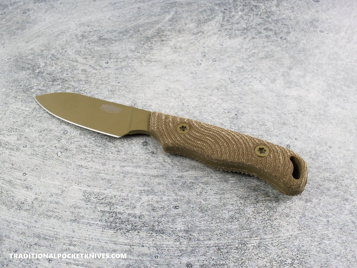 Hellbender Blade Co. Ranch Hand - OD Micarta Coyote Cerakote Magnacut