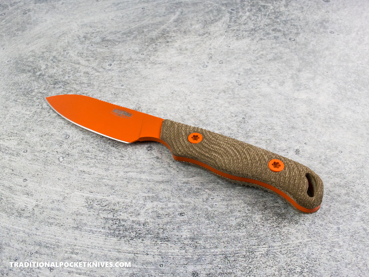 Hellbender Blade Co. Ranch Hand - OD Micarta Orange Cerakote Magnacut