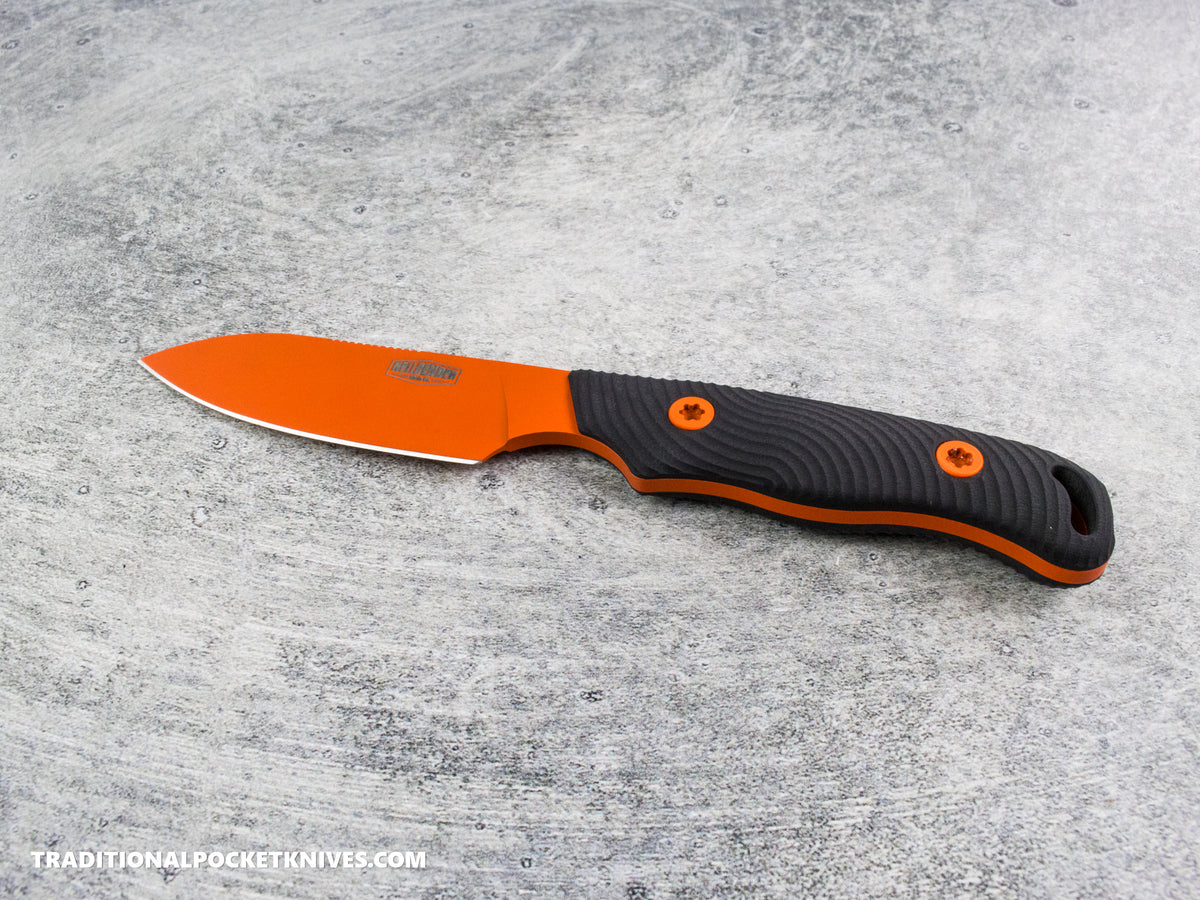 Hellbender Blade Co. Ranch Hand - Black G10 Orange Cerakote Magnacut