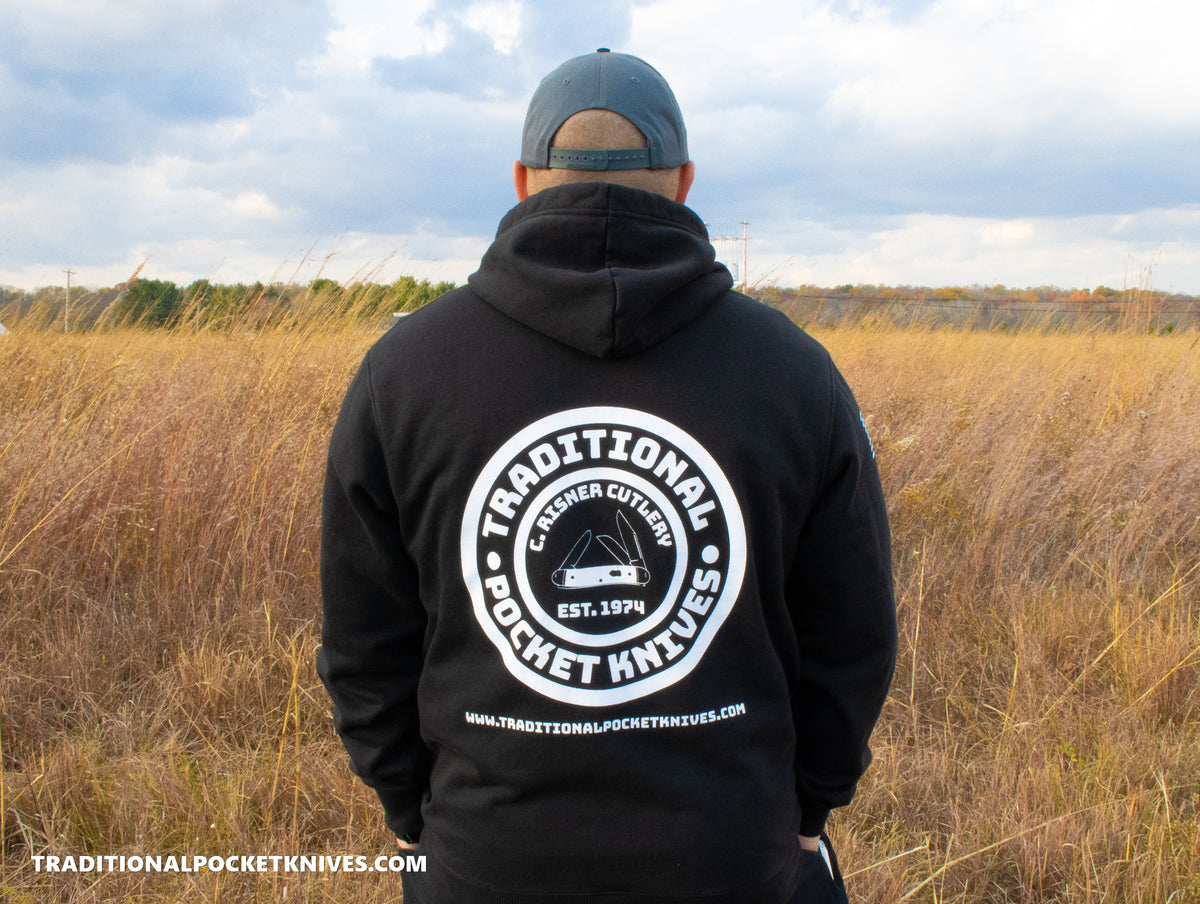 C. Risner Cutlery Premium Heavyweight Fleece Hoodie - Black / White