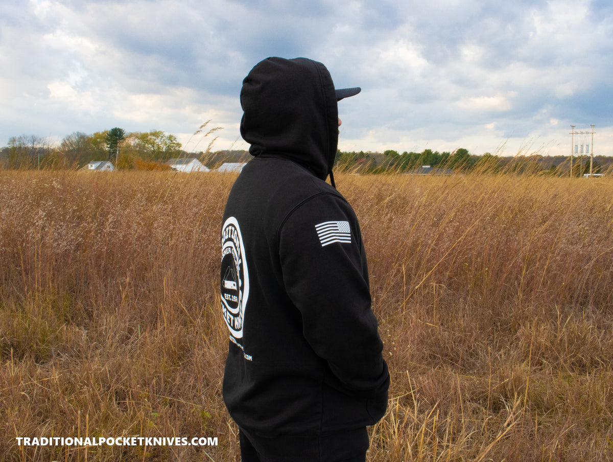 C. Risner Cutlery Premium Heavyweight Fleece Hoodie - Black / White