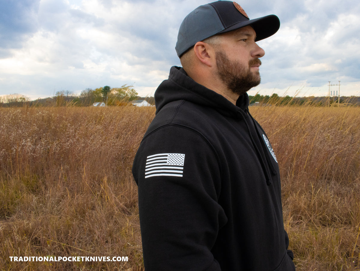 C. Risner Cutlery Premium Heavyweight Fleece Hoodie - Black / White