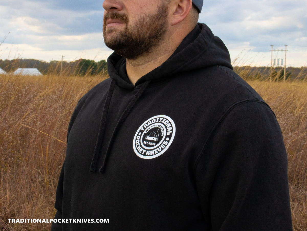 C. Risner Cutlery Premium Heavyweight Fleece Hoodie - Black / White