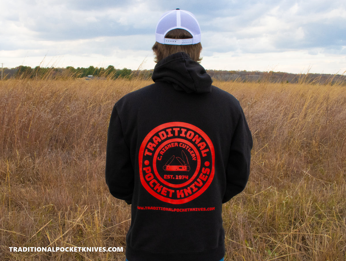 C. Risner Cutlery Premium Heavyweight Fleece Hoodie - Black / Red