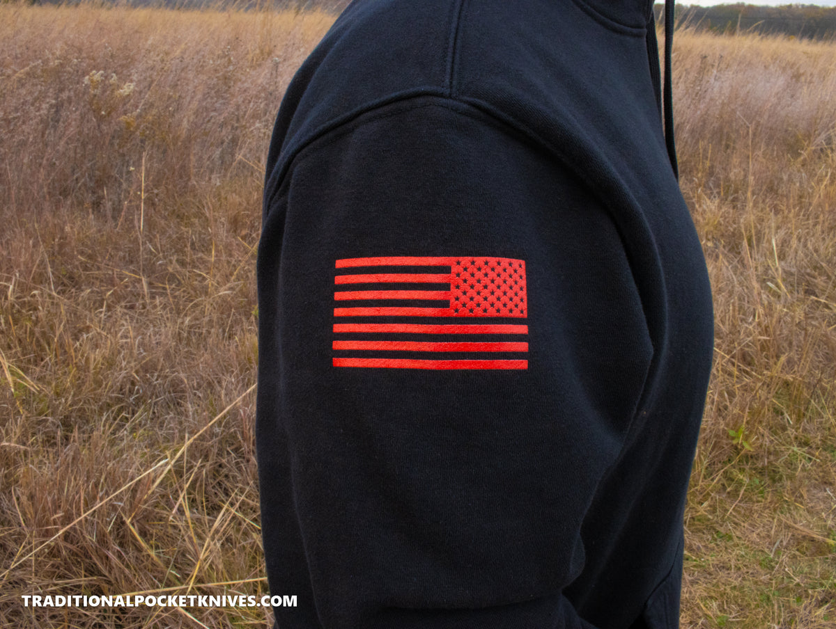 C. Risner Cutlery Premium Heavyweight Fleece Hoodie - Black / Red