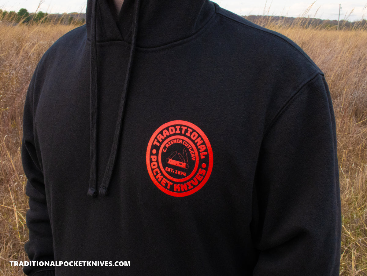 C. Risner Cutlery Premium Heavyweight Fleece Hoodie - Black / Red