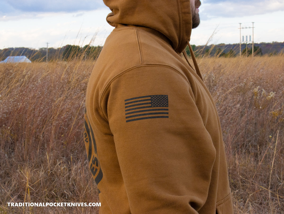 C. Risner Cutlery Premium Heavyweight Fleece Hoodie - Brown / Black