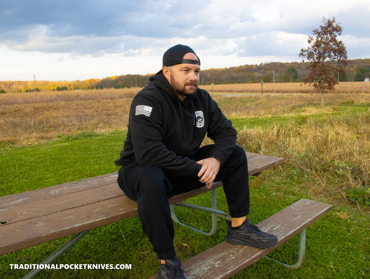 C. Risner Cutlery Premium Heavyweight Fleece Hoodie - Black / White