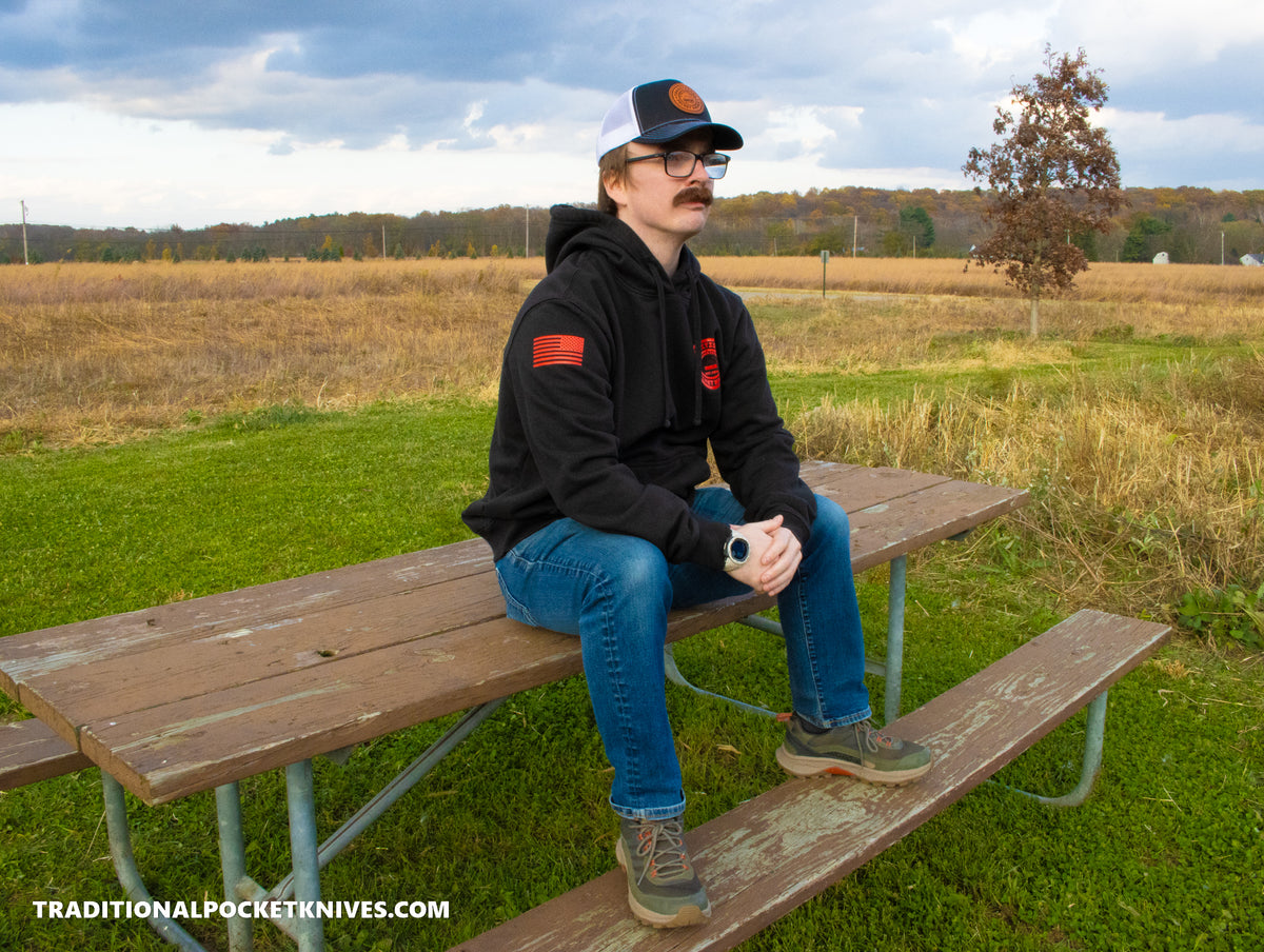 C. Risner Cutlery Premium Heavyweight Fleece Hoodie - Black / Red