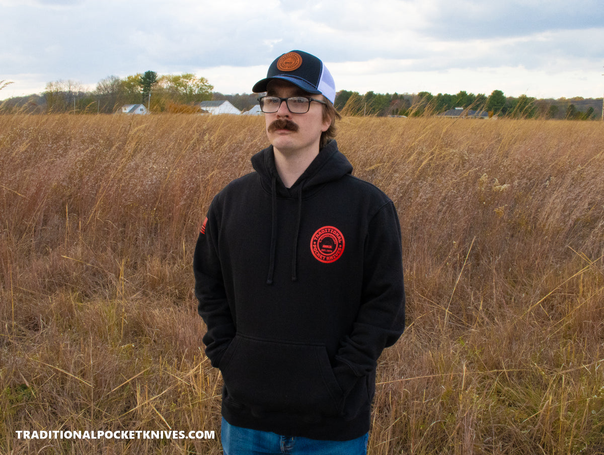 C. Risner Cutlery Premium Heavyweight Fleece Hoodie - Black / Red