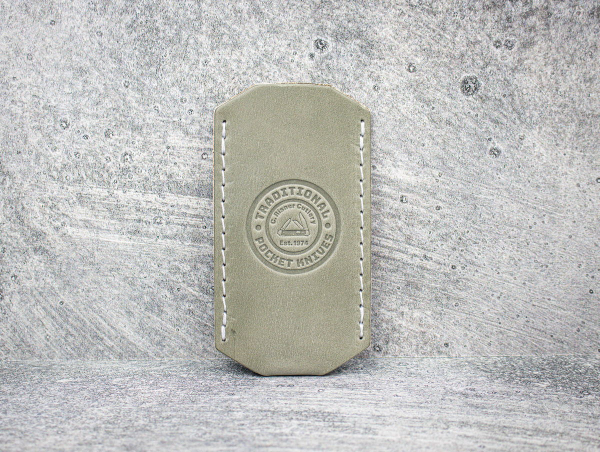 C. Risner Cutlery Logo Leather Knife Slip Small - Battleship Gray