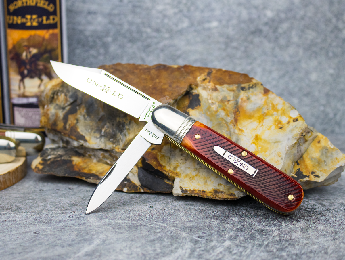 Great Eastern Cutlery #781224 Northfield UNXLD Bullet End Barlow Red Sawcut Bone