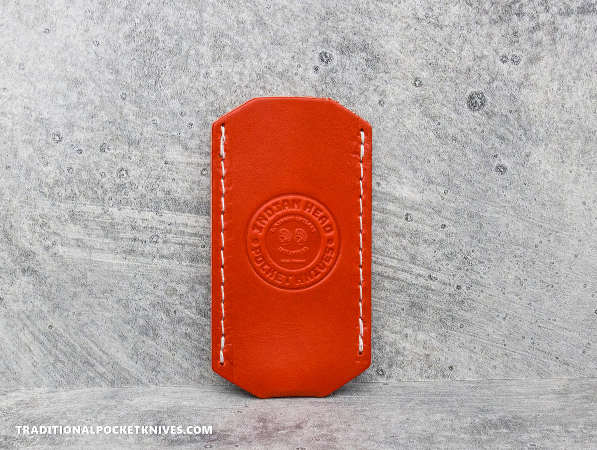 C. Risner Cutlery Indian Head Logo Leather Knife Slip Small - Red Chili Pepper