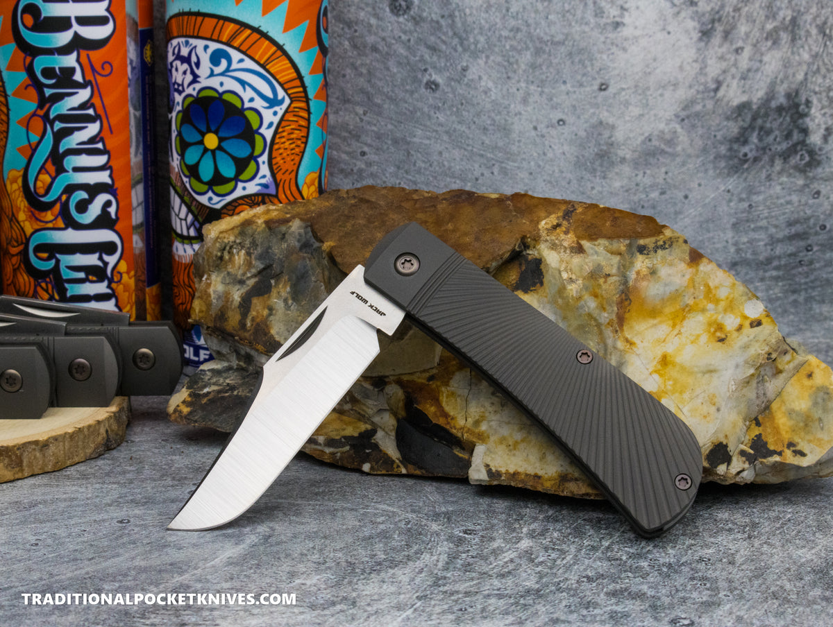 Jack Wolf Knives Benny&#39;s Clip Titanium Starburst