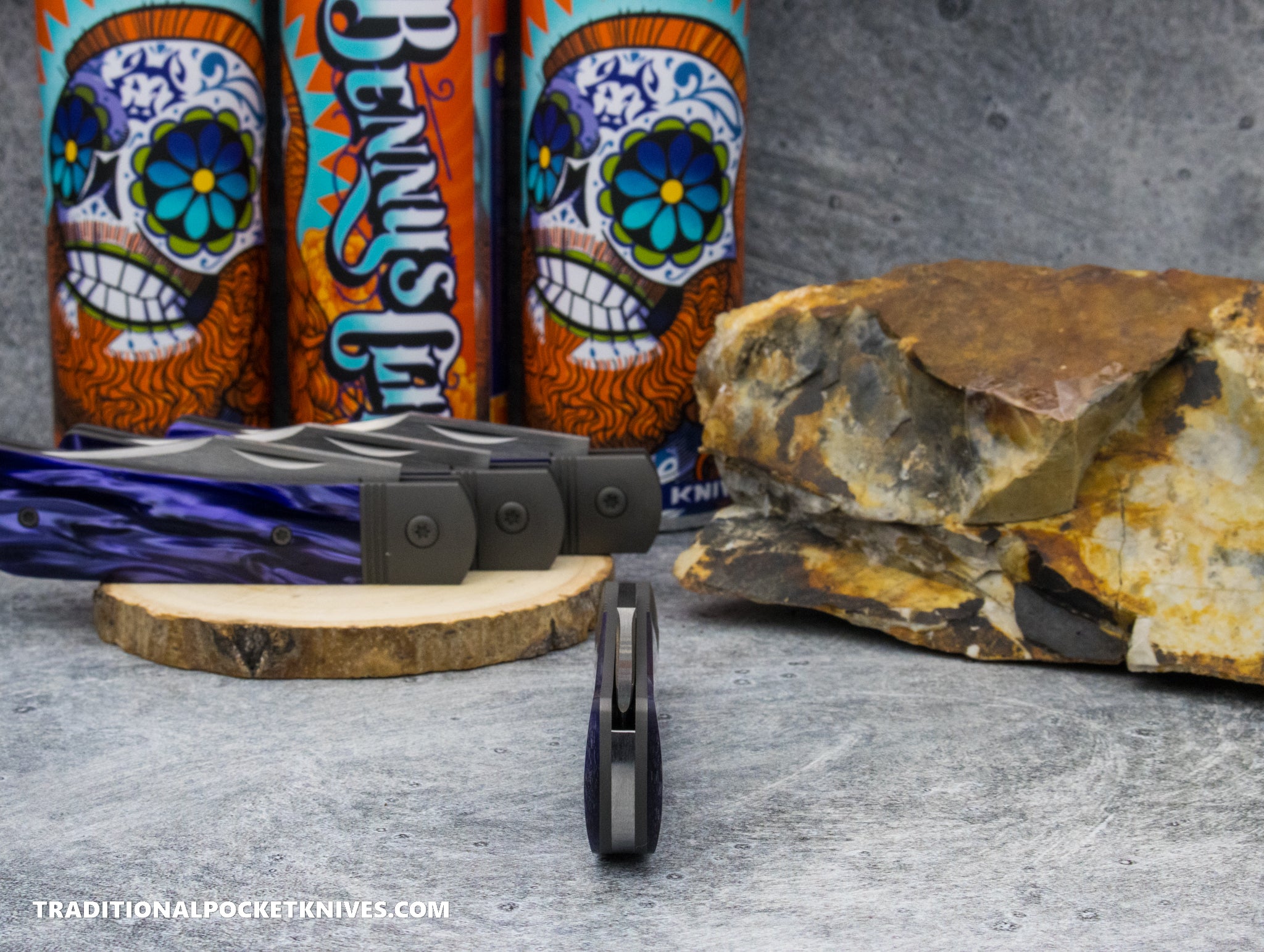 Jack Wolf Knives Benny's Clip Kirinite Cosmic Purple Hand Satin