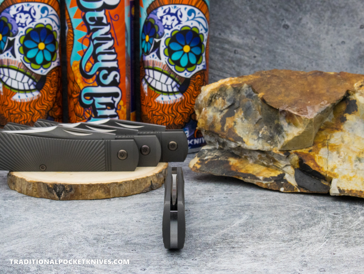 Jack Wolf Knives Benny&#39;s Clip Titanium Starburst