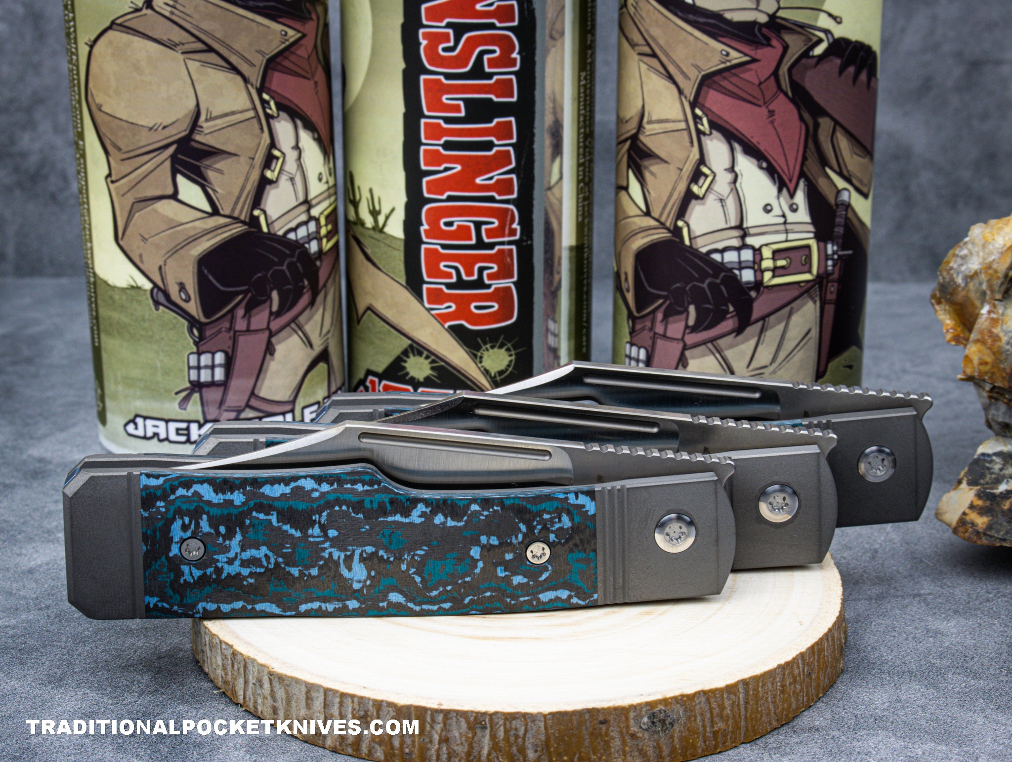 Jack Wolf Knives Gunslinger Jack Fat Carbon Arctic Storm - C. Risner ...