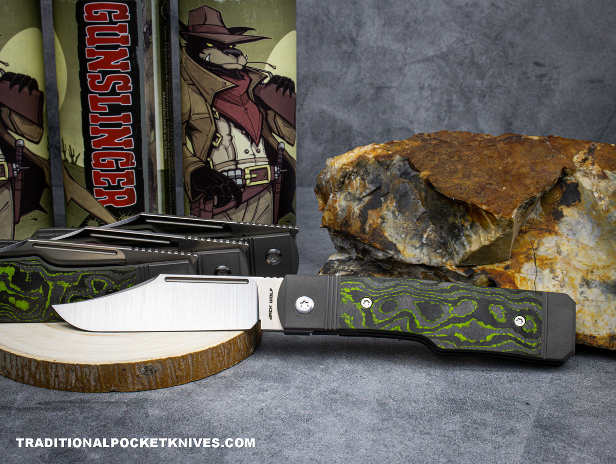 Jack Wolf Knives Gunslinger Jack CamoCarbon Toxic Green