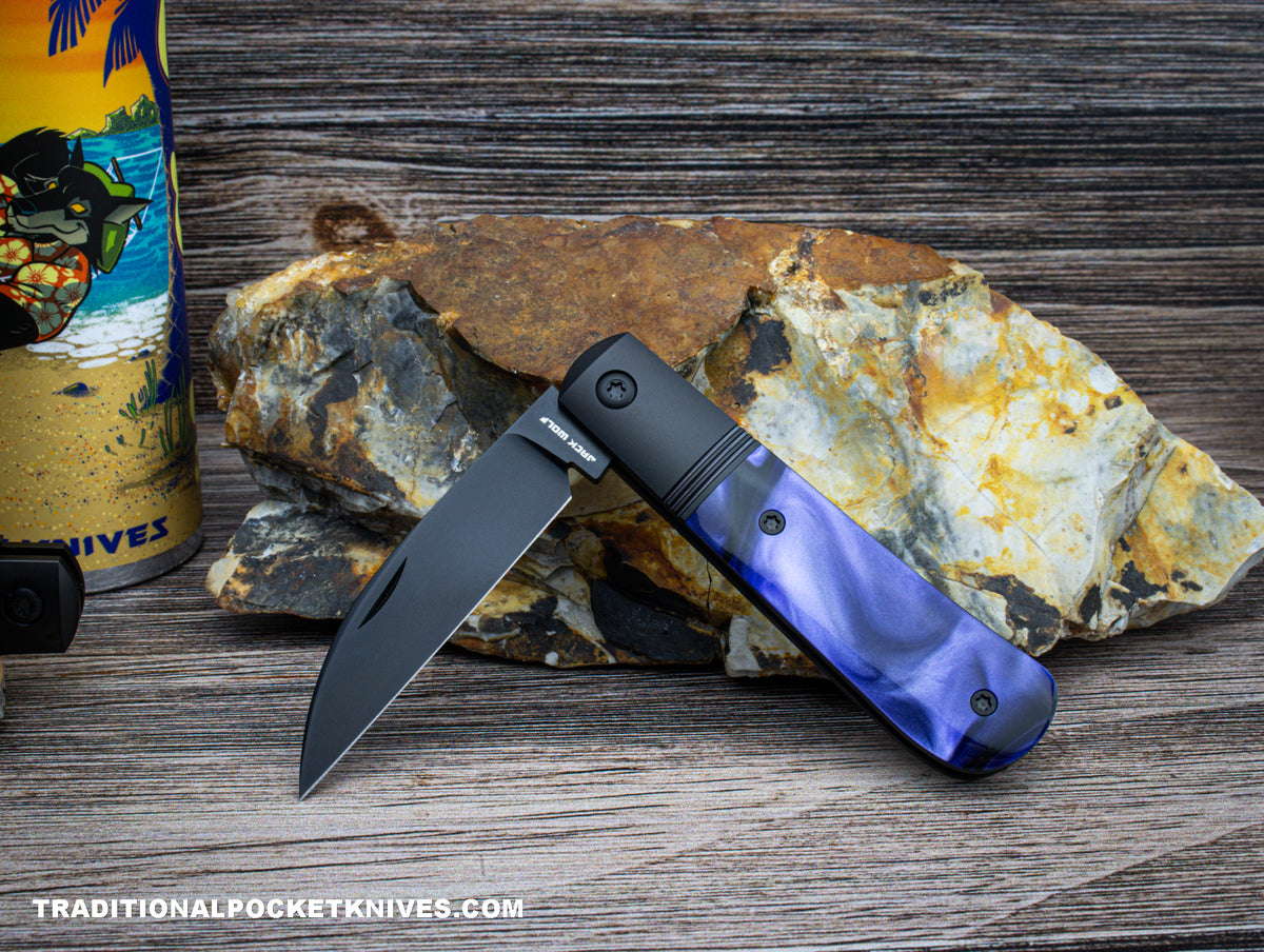 Jack Wolf Knives Laid Back Jack Kirinite Purple Wave