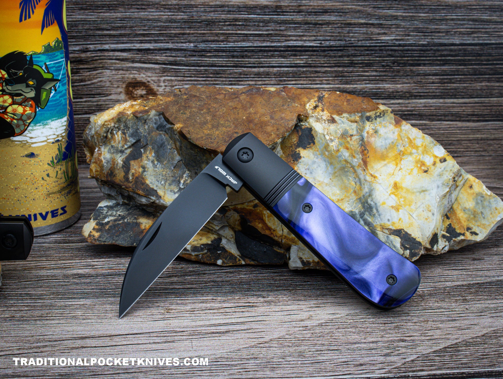 Jack Wolf Knives Laid Back Jack Kirinite Purple Wave - C. Risner