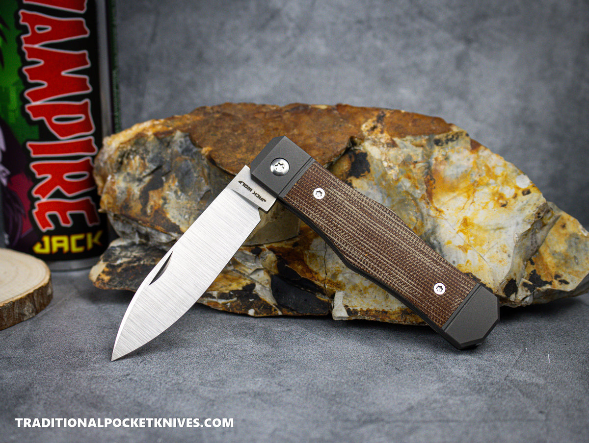 Jack Wolf Knives Vampire Jack Natural Canvas Micarta