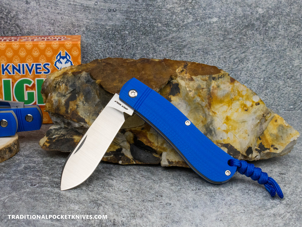 Jack Wolf Knives K9 Jack Blue G10 Opposing Arcs - Ultralight