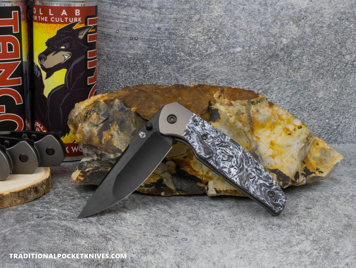 Jack Wolf Knives Tango Fat Carbon Dark Matter Polar DLC Belt Satin - J.W. Kollab Series