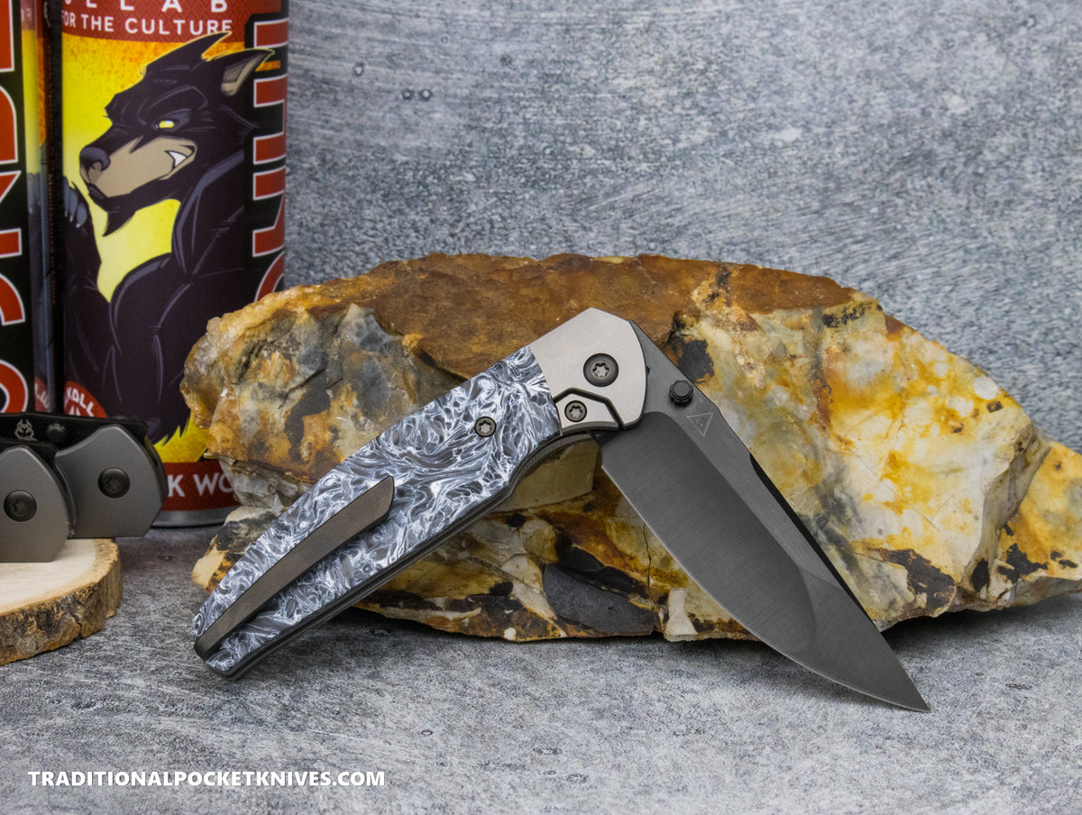 Jack Wolf Knives Tango Fat Carbon Dark Matter Polar DLC Belt Satin - J.W. Kollab Series