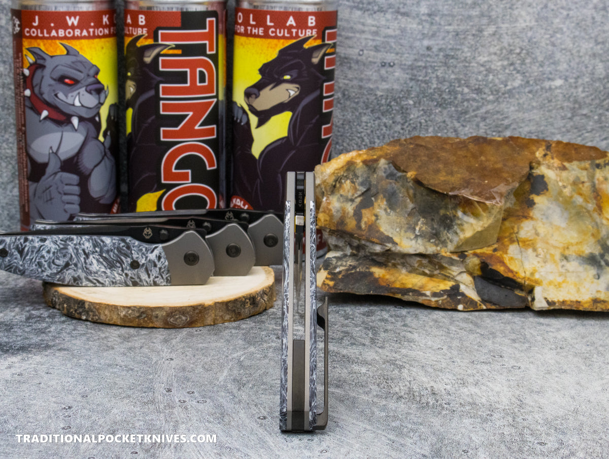 Jack Wolf Knives Tango Fat Carbon Dark Matter Polar DLC Belt Satin - J.W. Kollab Series