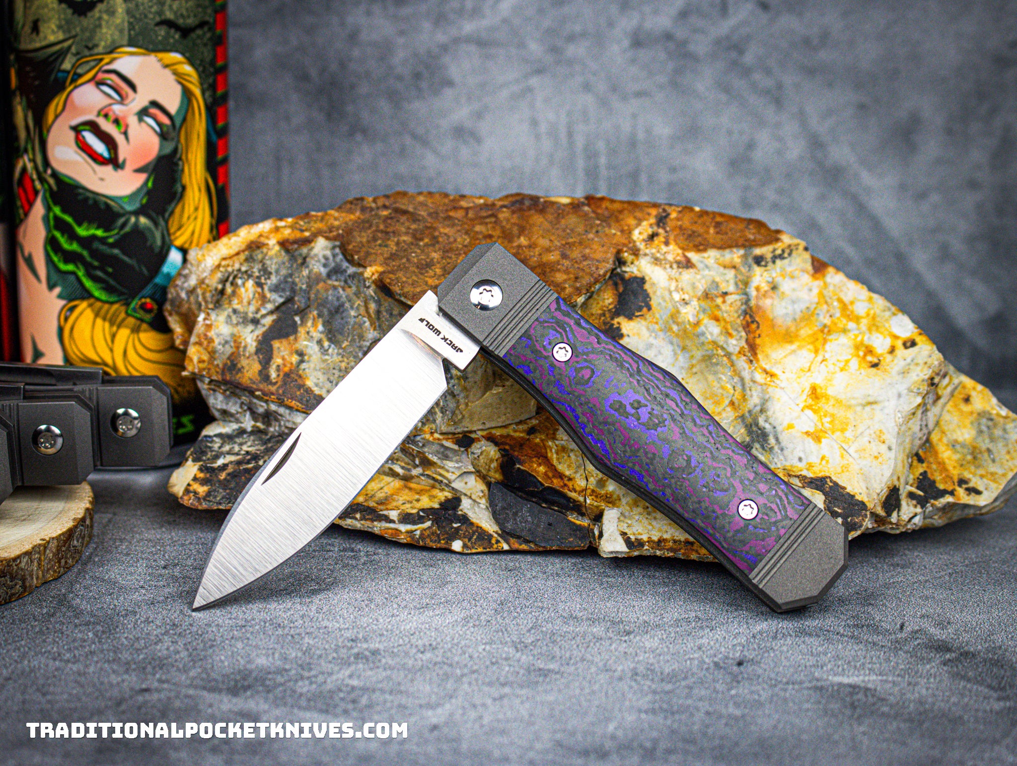 Jack Wolf Knives Vampire Jack Fat Carbon Purple Haze - C. Risner
