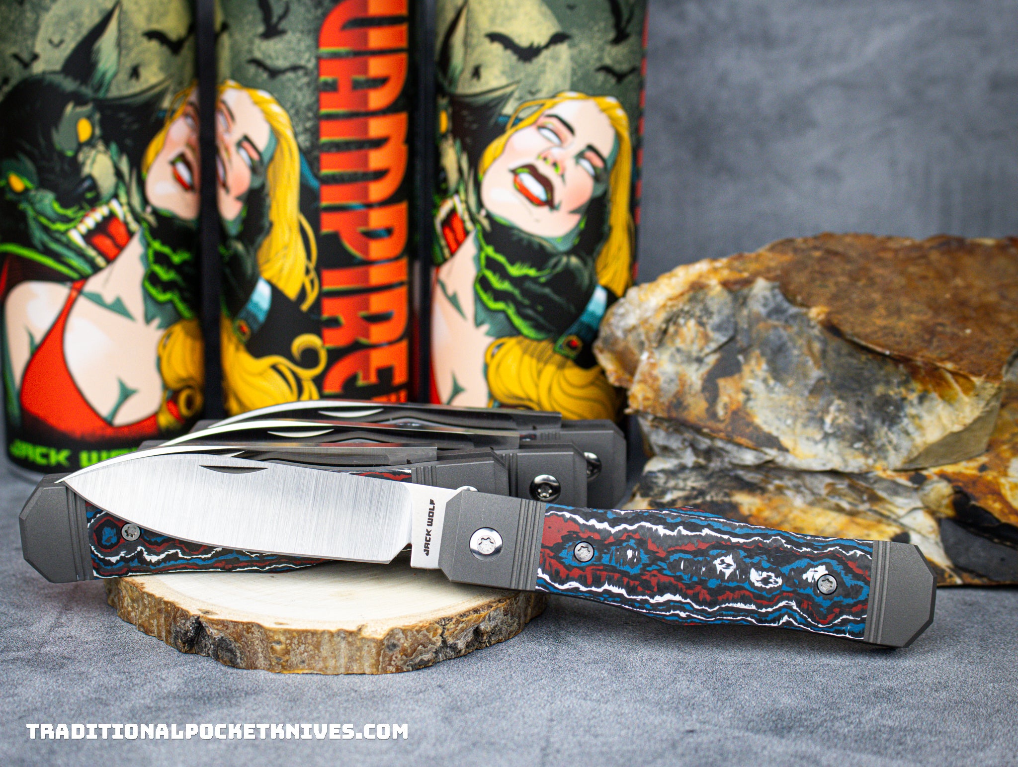 Jack Wolf Knives Vampire Jack Fat Carbon Nebula - C. Risner